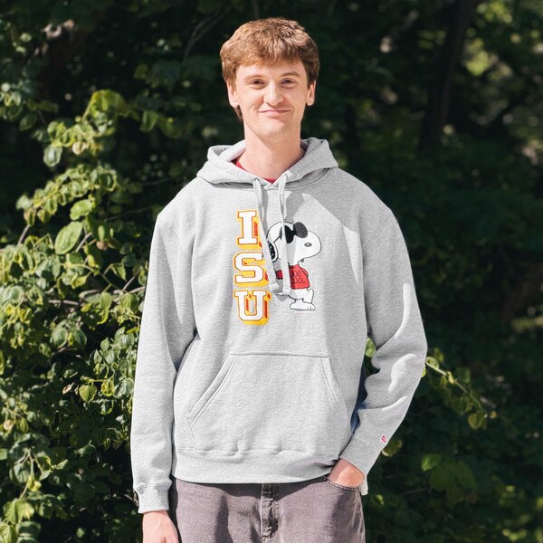 Peanuts X ISU Leaning Joe Cool Gray Hooded Sweatshirt